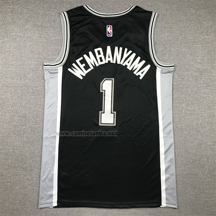 Camiseta San Antonio Spurs Victor Wembanyama #1 Icon 2022-23 Negro
